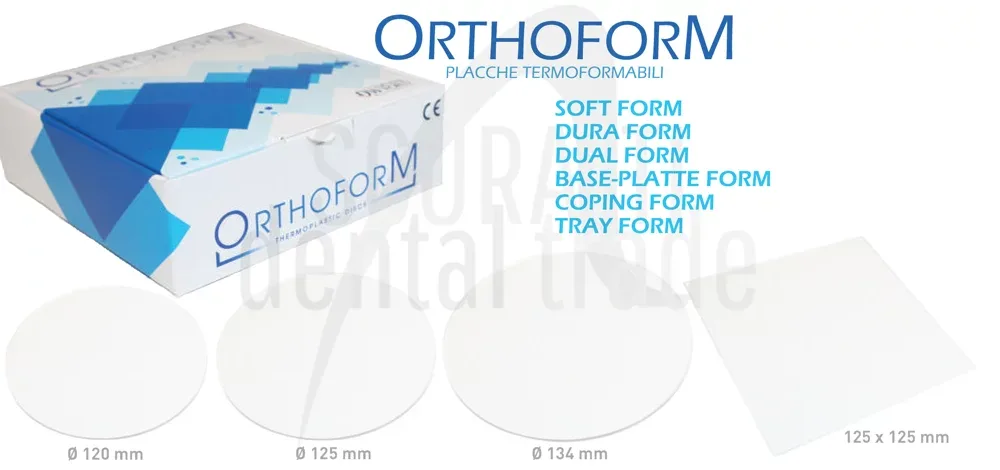 PLACCHE TERMOFORMABILI ORTHOFORM SOFT FORM 2,0 mm SQUARE (20 pz.)